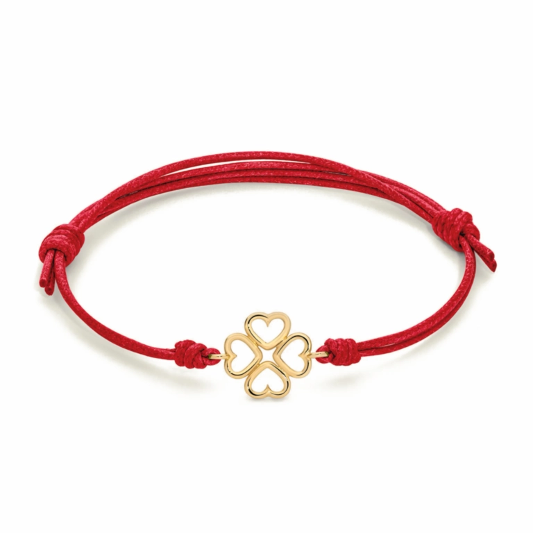 Click to zoom MARCO GERBELLA ORAFI Bracciale cordino rosso e quadrifoglio CQ-BK-12-XG