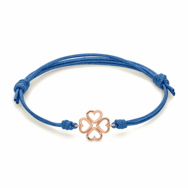 Click to zoom MARCO GERBELLA ORAFI Bracciale cordino blu e quadrifoglio CQ-BK-12-XG