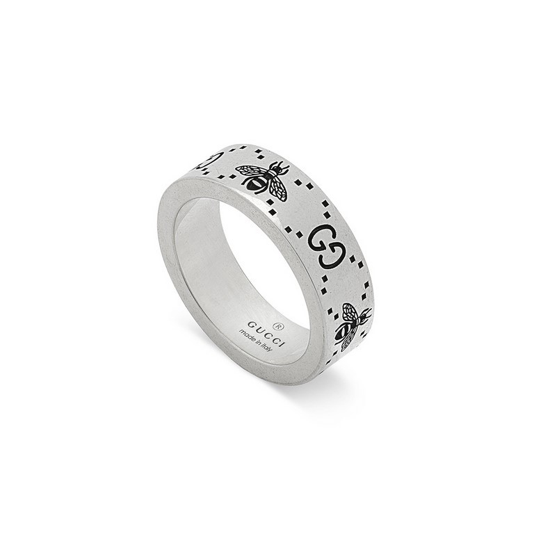 Gucci YBC728389001 Signature Ring M 6mm Semi Shiny Silver Stile ‎728389 J8400 0728_01